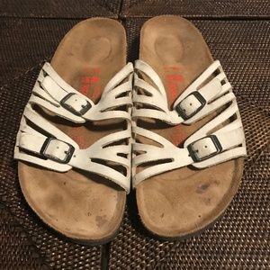Birkenstock White/Light Grey Sandals Sz 38